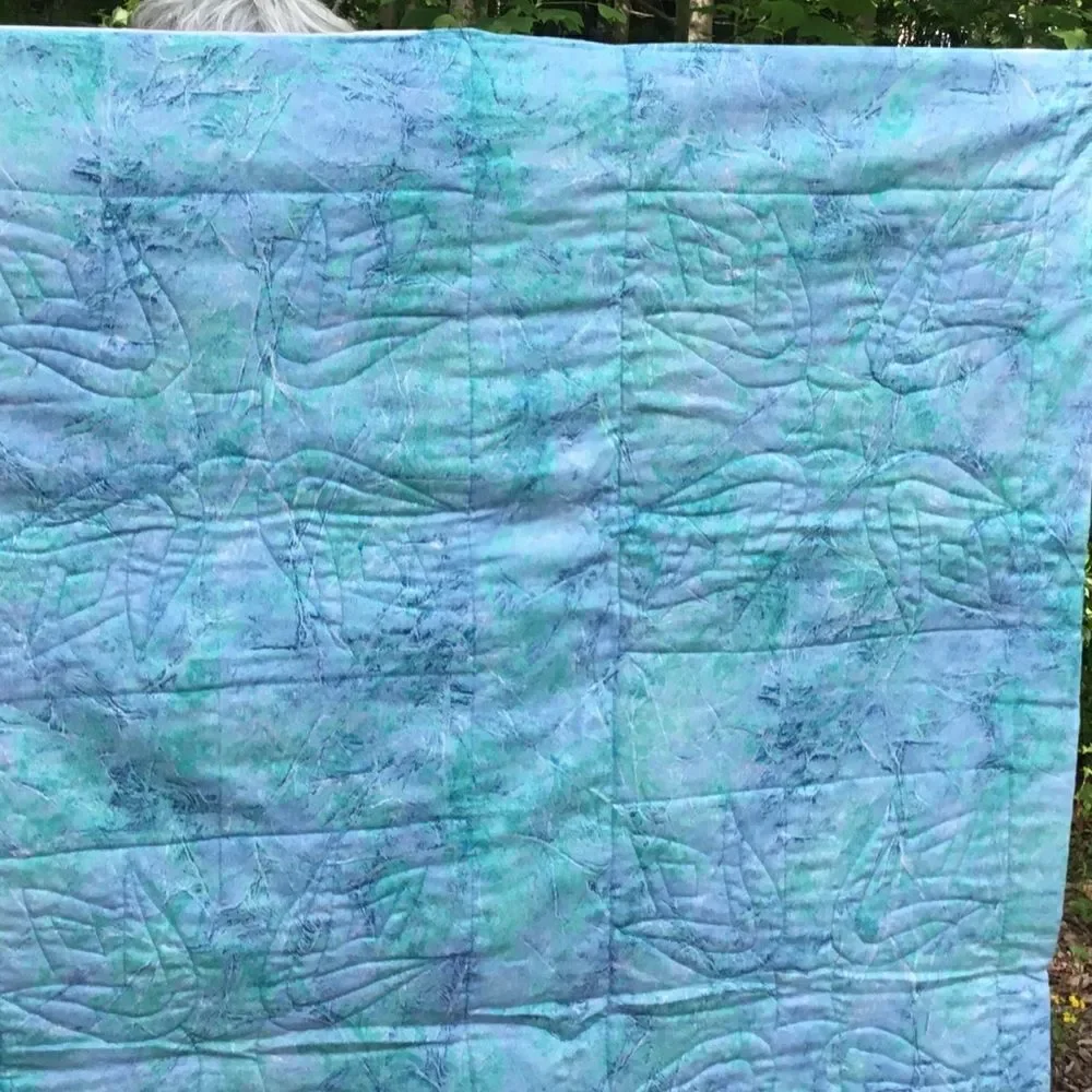NWT Handcrafted Turquoise, Red, Yellow Quilt